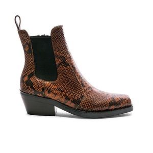 Jeffrey Campbell Poker bootie in brown and black snake